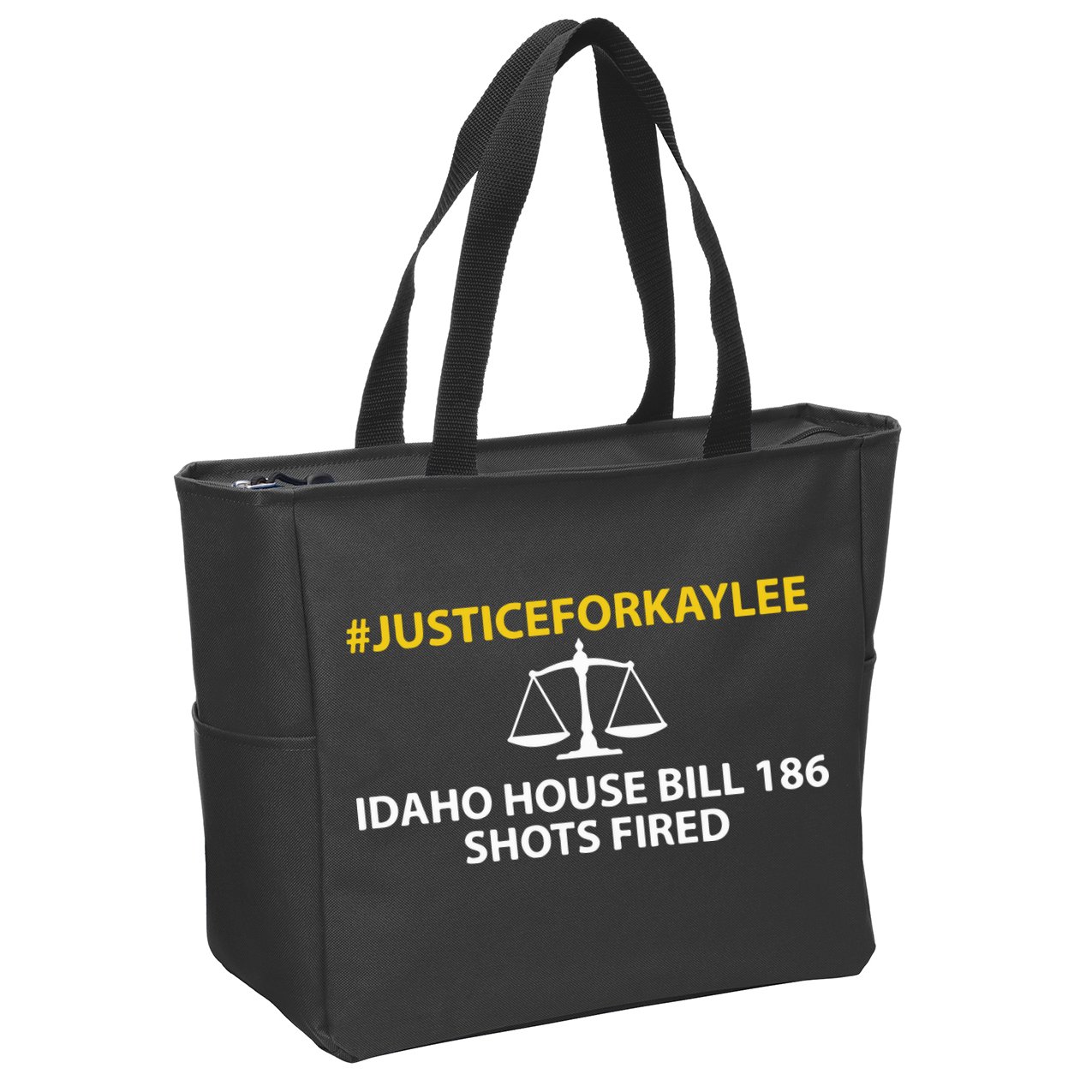 Bryankohberger #Justiceforkaylee Idaho House Bill 186 Shots Fired Zip Tote Bag