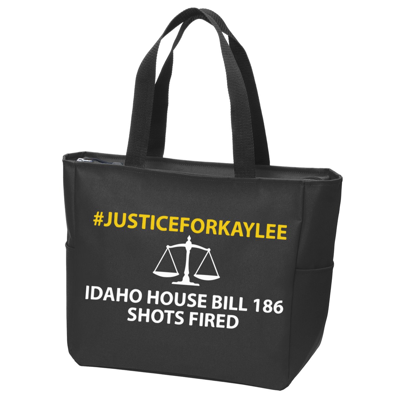 Bryankohberger #Justiceforkaylee Idaho House Bill 186 Shots Fired Zip Tote Bag