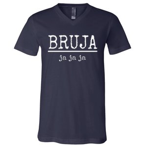 Bruja Ja Ja Ja Funny Spanish Witch Halloween V-Neck T-Shirt