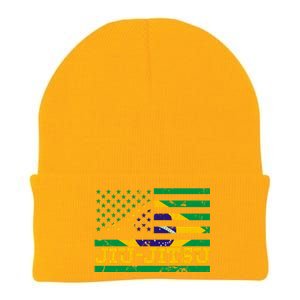 Brazilian Jiu Jitsu American Flag Us Sports Meaningful Gift Knit Cap Winter Beanie