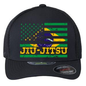 Brazilian Jiu Jitsu American Flag Us Sports Meaningful Gift Flexfit Unipanel Trucker Cap