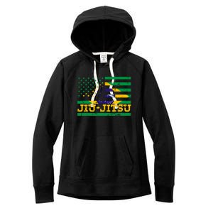 Brazilian Jiu Jitsu American Flag Us Sports Meaningful Gift Women's Fleece Hoodie