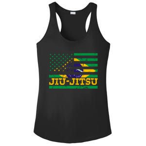 Brazilian Jiu Jitsu American Flag Us Sports Meaningful Gift Ladies PosiCharge Competitor Racerback Tank