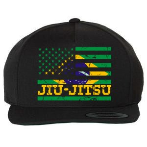 Brazilian Jiu Jitsu American Flag Us Sports Meaningful Gift Wool Snapback Cap