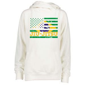 Brazilian Jiu Jitsu American Flag Us Sports Meaningful Gift Womens Funnel Neck Pullover Hood