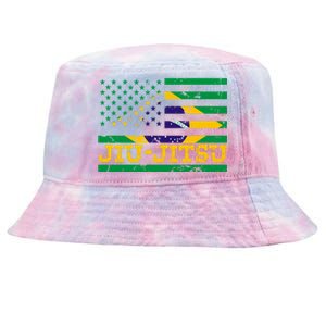 Brazilian Jiu Jitsu American Flag Us Sports Meaningful Gift Tie-Dyed Bucket Hat