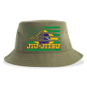 Brazilian Jiu Jitsu American Flag Us Sports Meaningful Gift Sustainable Bucket Hat