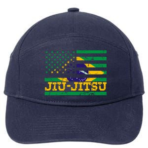 Brazilian Jiu Jitsu American Flag Us Sports Meaningful Gift 7-Panel Snapback Hat