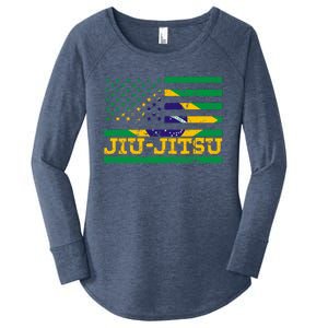 Brazilian Jiu Jitsu American Flag Us Sports Meaningful Gift Women's Perfect Tri Tunic Long Sleeve Shirt