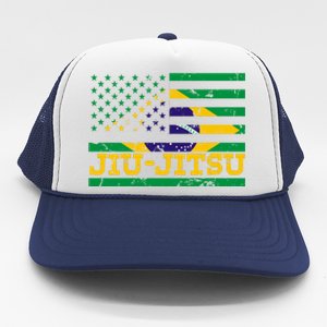 Brazilian Jiu Jitsu American Flag Us Sports Meaningful Gift Trucker Hat