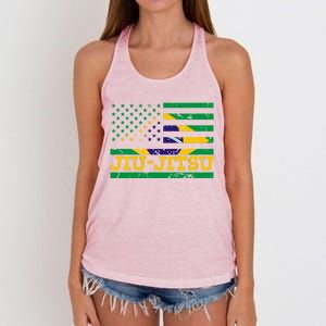 Brazilian Jiu Jitsu American Flag Us Sports Meaningful Gift Women's Knotted Racerback Tank