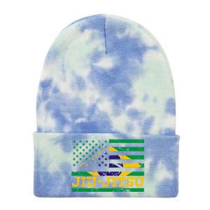 Brazilian Jiu Jitsu American Flag Us Sports Meaningful Gift Tie Dye 12in Knit Beanie