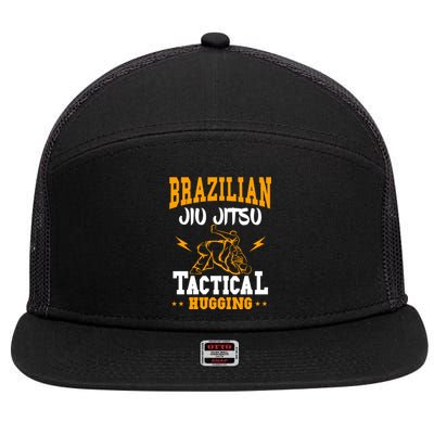 Brazilian Jiu Jitsu Bjj Martial Arts Jiugiftjitsu Gift 7 Panel Mesh Trucker Snapback Hat