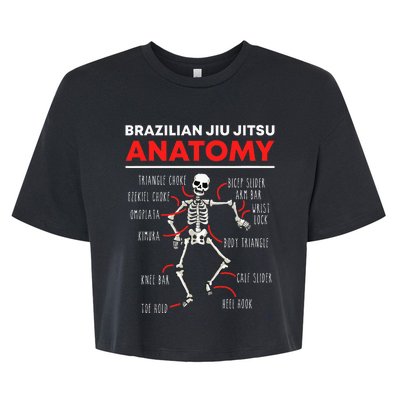 Brazilian Jiu Jitsu Anatomy Skeleton Funny Mix Martial Arts Bella+Canvas Jersey Crop Tee