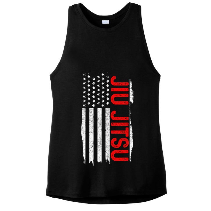 Brazilian Jiu Jitsu Stars & Stripes Rank BJJ Flag Ladies PosiCharge Tri-Blend Wicking Tank