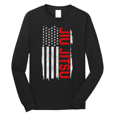 Brazilian Jiu Jitsu Stars & Stripes Rank BJJ Flag Long Sleeve Shirt