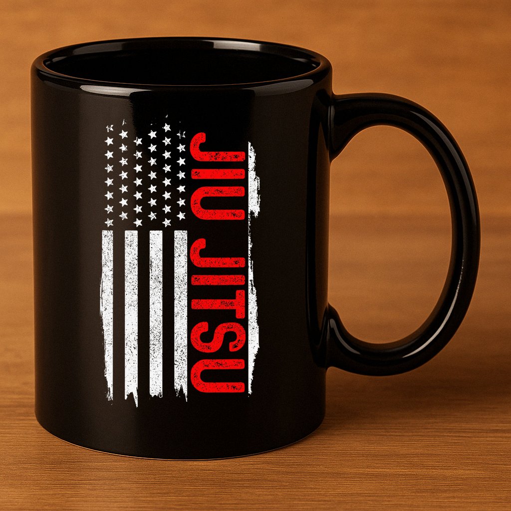 Brazilian Jiu Jitsu Stars & Stripes Rank BJJ Flag 11oz C Handle Ceramic Mug