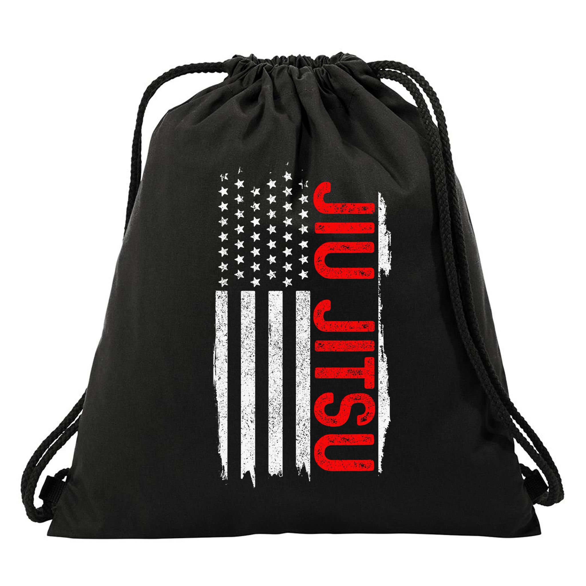 Brazilian Jiu Jitsu Stars & Stripes Rank BJJ Flag Drawstring Bag