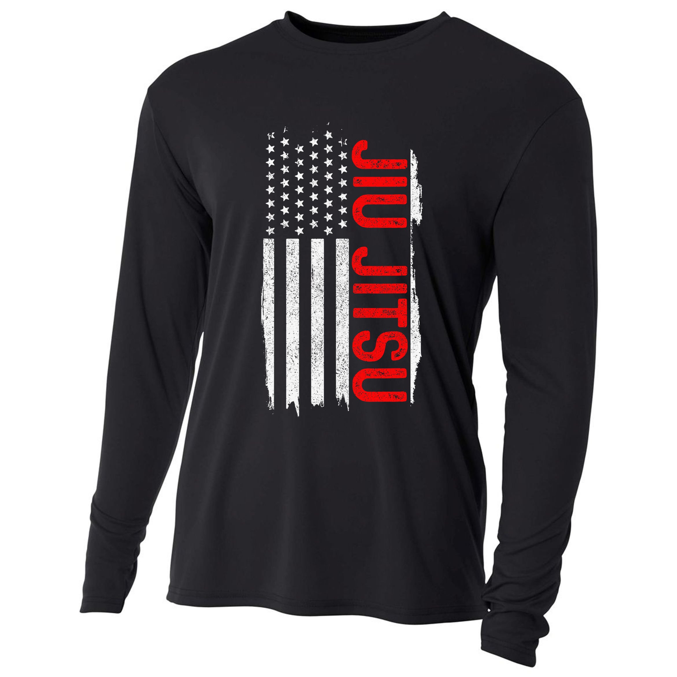 Brazilian Jiu Jitsu Stars & Stripes Rank BJJ Flag Cooling Performance Long Sleeve Crew