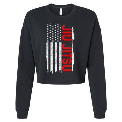 Brazilian Jiu Jitsu Stars & Stripes Rank BJJ Flag Cropped Pullover Crew