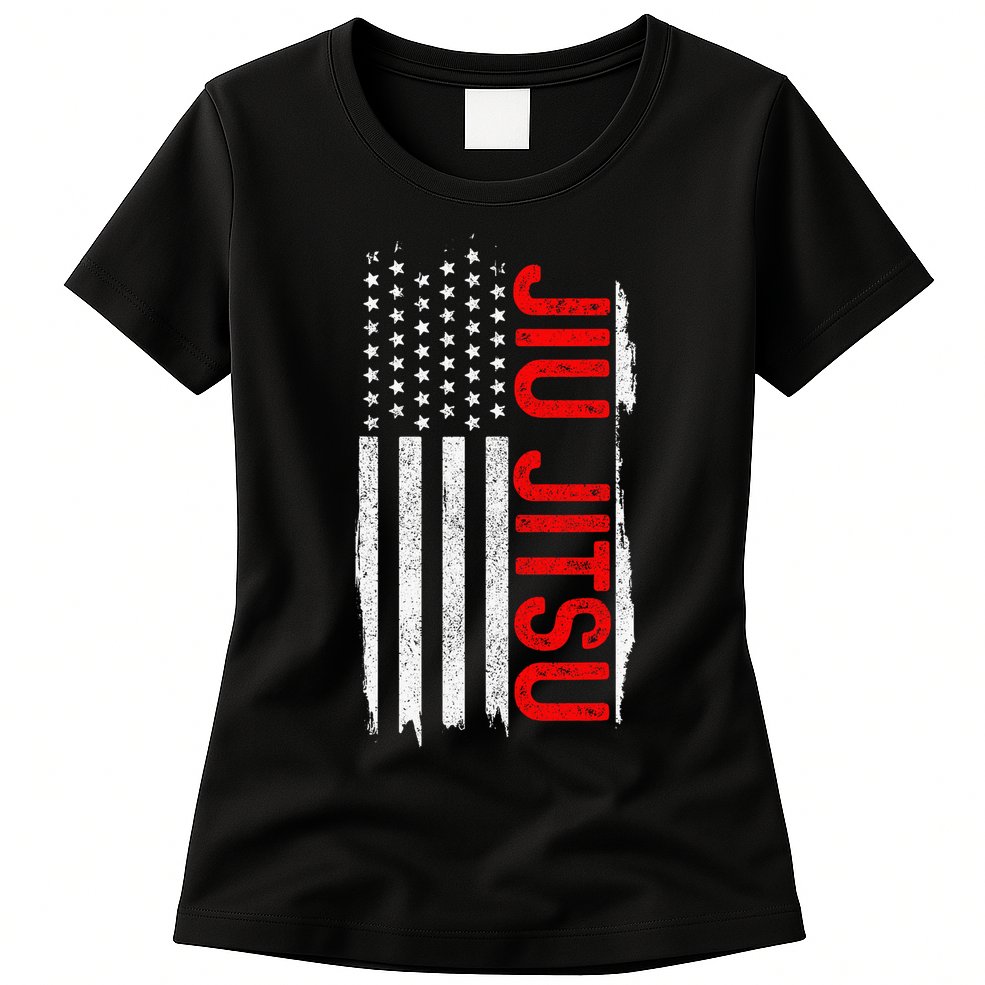 Brazilian Jiu Jitsu Stars & Stripes Rank BJJ Flag Womens T-Shirt