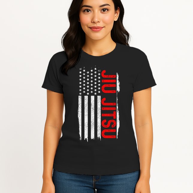 Brazilian Jiu Jitsu Stars & Stripes Rank BJJ Flag Womens T-Shirt