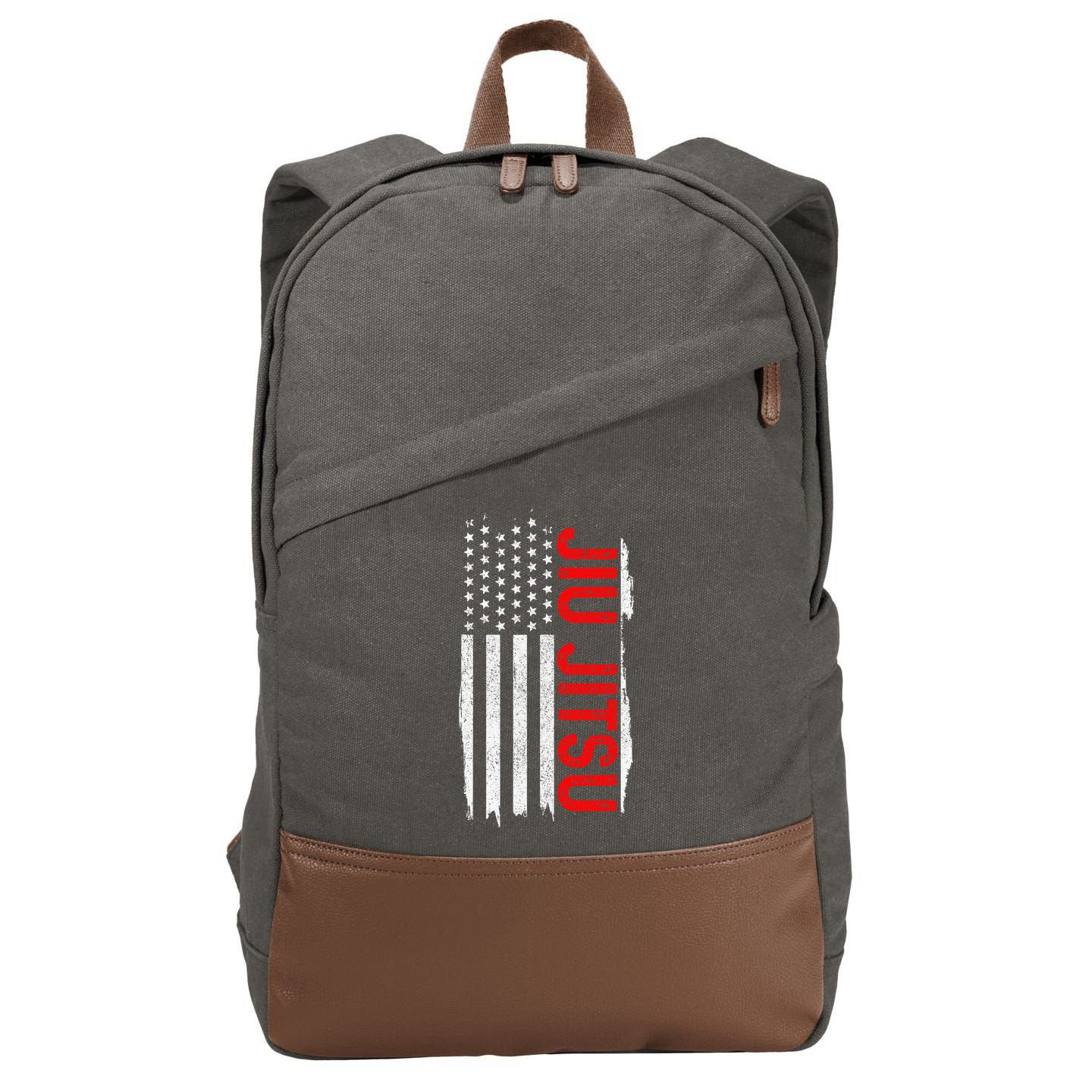 Brazilian Jiu Jitsu Stars & Stripes Rank BJJ Flag Cotton Canvas Backpack