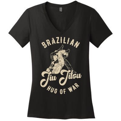 Brazilian Jiu Jitsu BJJ Distressed Funny Women's V-Neck T-Shirt
