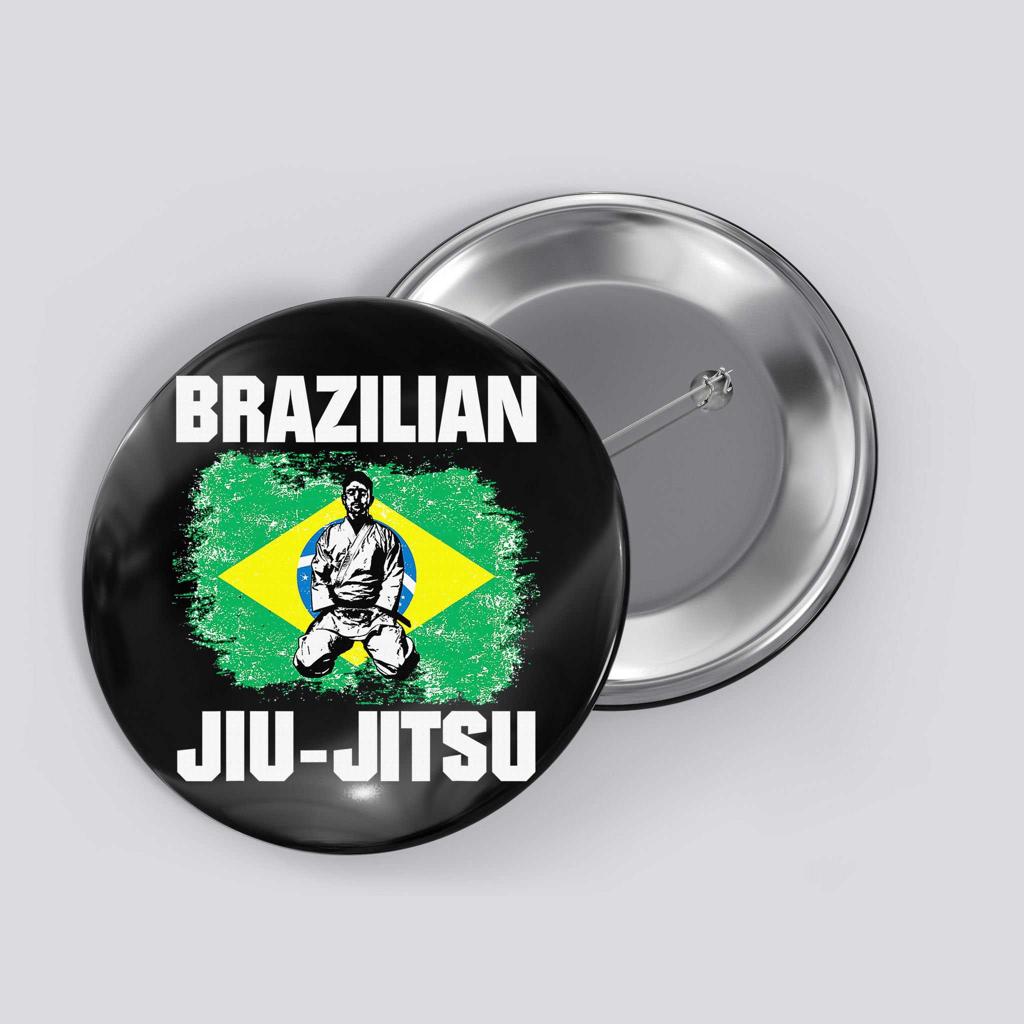 Brazilian Jiu Jitsu Established 1925 BJJ Gift MMA Fighter Button