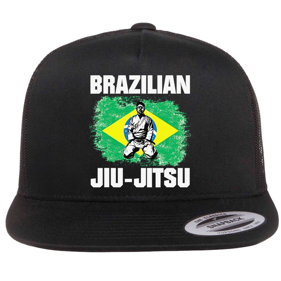 Brazilian Jiu Jitsu Established 1925 BJJ Gift MMA Fighter Flat Bill Trucker Hat