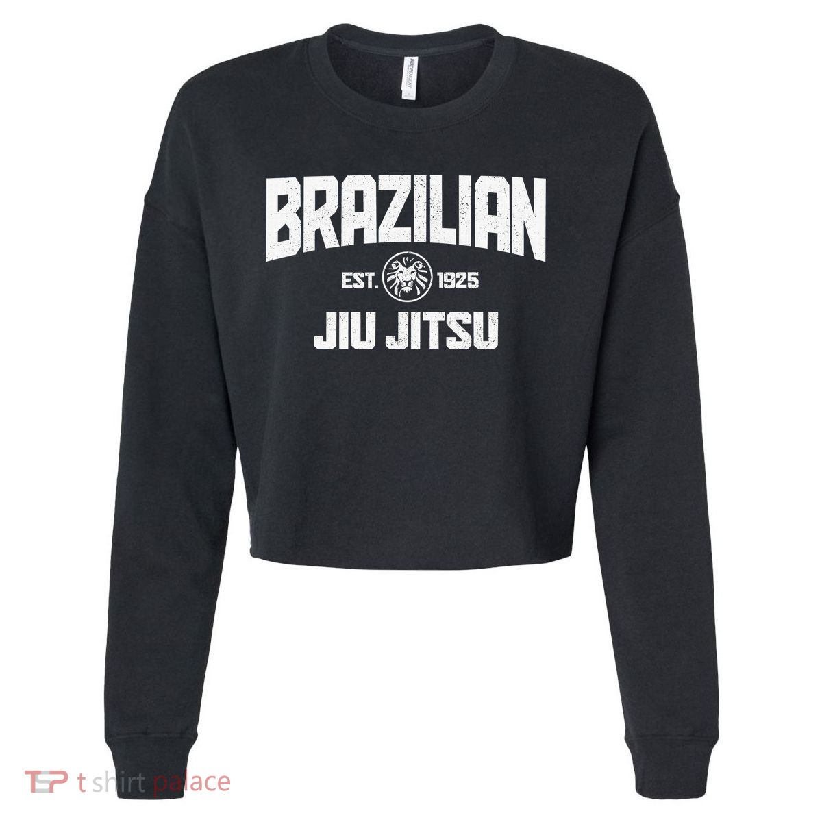 Brazilian Jiu Jitsu Established 1925 BJJ Gift MMA Fighter Cropped Pullover Crew