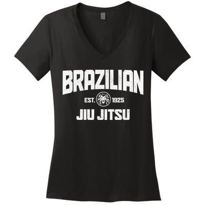 Brazilian Jiu Jitsu Established 1925 BJJ Gift MMA Fighter Women's V-Neck T-Shirt