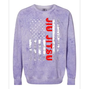 Brazilian Jiu Jitsu American Flag US Sports Colorblast Crewneck Sweatshirt