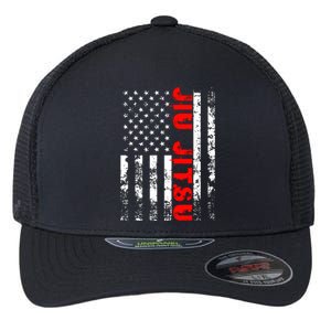 Brazilian Jiu Jitsu American Flag US Sports Flexfit Unipanel Trucker Cap