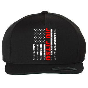 Brazilian Jiu Jitsu American Flag US Sports Wool Snapback Cap