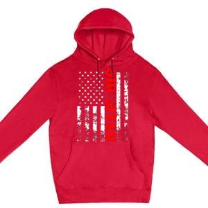 Brazilian Jiu Jitsu American Flag US Sports Premium Pullover Hoodie