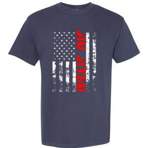 Brazilian Jiu Jitsu American Flag US Sports Garment-Dyed Heavyweight T-Shirt