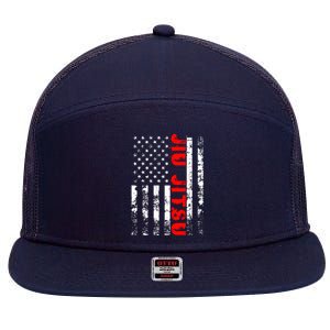 Brazilian Jiu Jitsu American Flag US Sports 7 Panel Mesh Trucker Snapback Hat