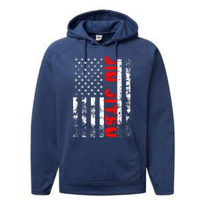 Brazilian Jiu Jitsu American Flag US Sports Performance Fleece Hoodie