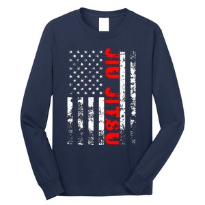 Brazilian Jiu Jitsu American Flag US Sports Long Sleeve Shirt