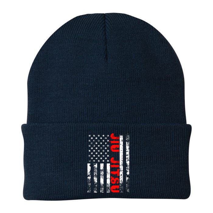 Brazilian Jiu Jitsu American Flag US Sports Knit Cap Winter Beanie