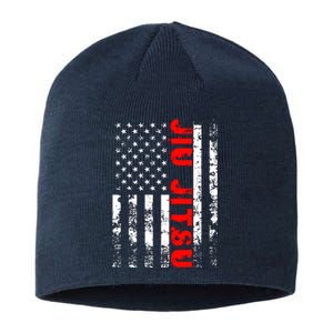 Brazilian Jiu Jitsu American Flag US Sports Sustainable Beanie