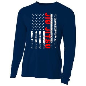 Brazilian Jiu Jitsu American Flag US Sports Cooling Performance Long Sleeve Crew