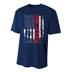 Brazilian Jiu Jitsu American Flag US Sports Performance Sprint T-Shirt