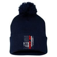 Brazilian Jiu Jitsu American Flag US Sports Pom Pom 12in Knit Beanie