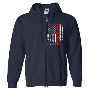 Brazilian Jiu Jitsu American Flag US Sports Full Zip Hoodie