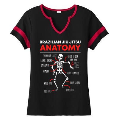 Brazilian Jiu Jitsu Anatomy Skeleton Funny Mix Martial Arts Ladies Halftime Notch Neck Tee