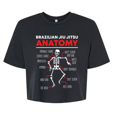 Brazilian Jiu Jitsu Anatomy Skeleton Funny Mix Martial Arts Bella+Canvas Jersey Crop Tee