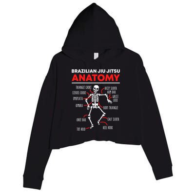 Brazilian Jiu Jitsu Anatomy Skeleton Funny Mix Martial Arts Crop Fleece Hoodie