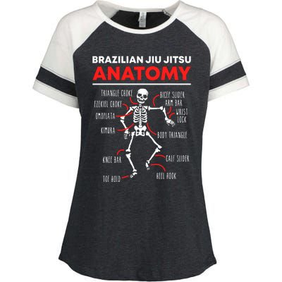 Brazilian Jiu Jitsu Anatomy Skeleton Funny Mix Martial Arts Enza Ladies Jersey Colorblock Tee